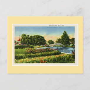 Carte Postale Pont vintage Detroit Belle Isle