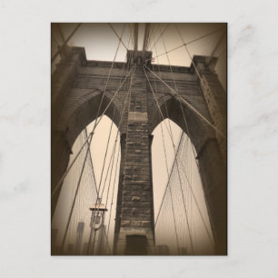 Carte Postale Pont vintage Sepia Brooklyn