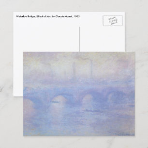 Carte Postale Pont Waterloo, effet Mist par Claude Monet