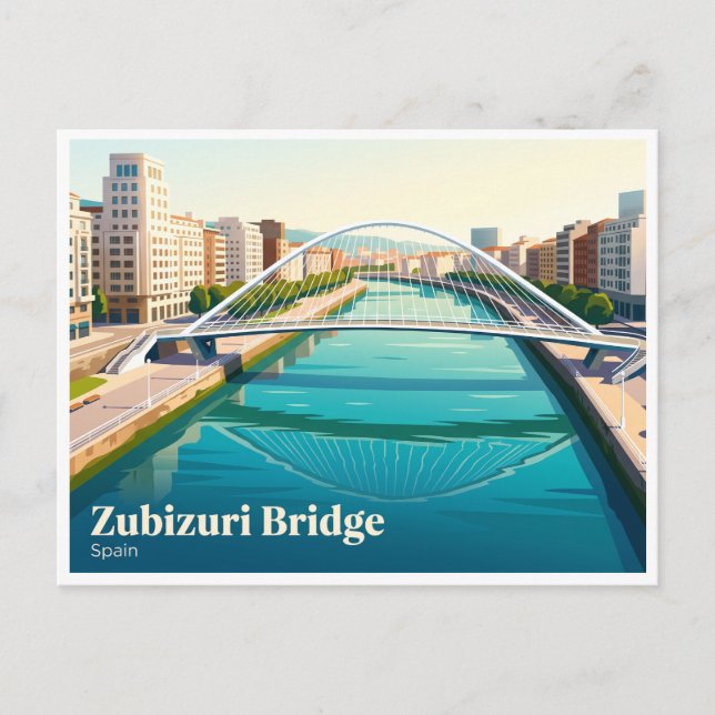 Carte Postale Pont Zubizuri Bilbao Espagne (Devant)