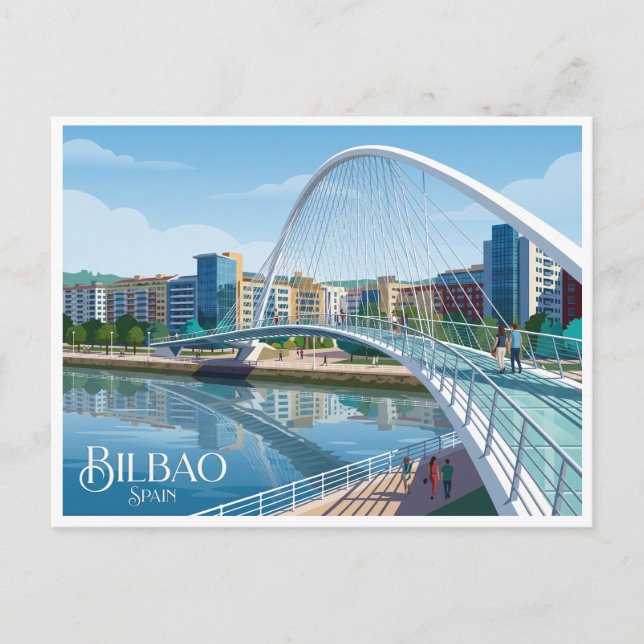 Carte Postale Pont Zubizuri Bilbao Espagne (Devant)