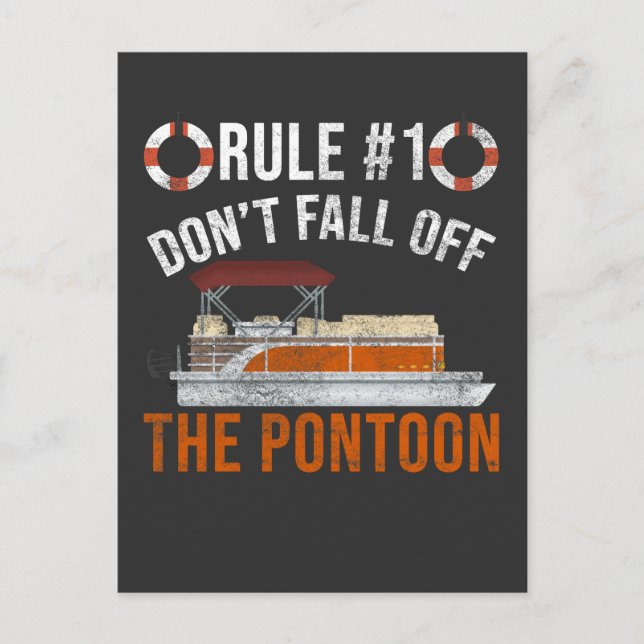 Carte Postale Pontoon Boat Rules Funny Boat plaisanteries (Devant)