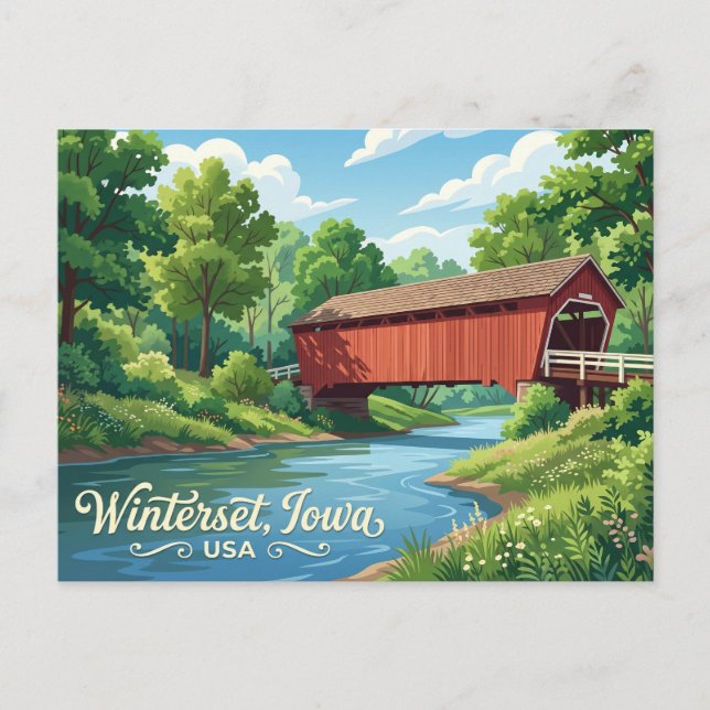 Carte Postale Ponts du comté de Madison aux États-Unis (Devant)
