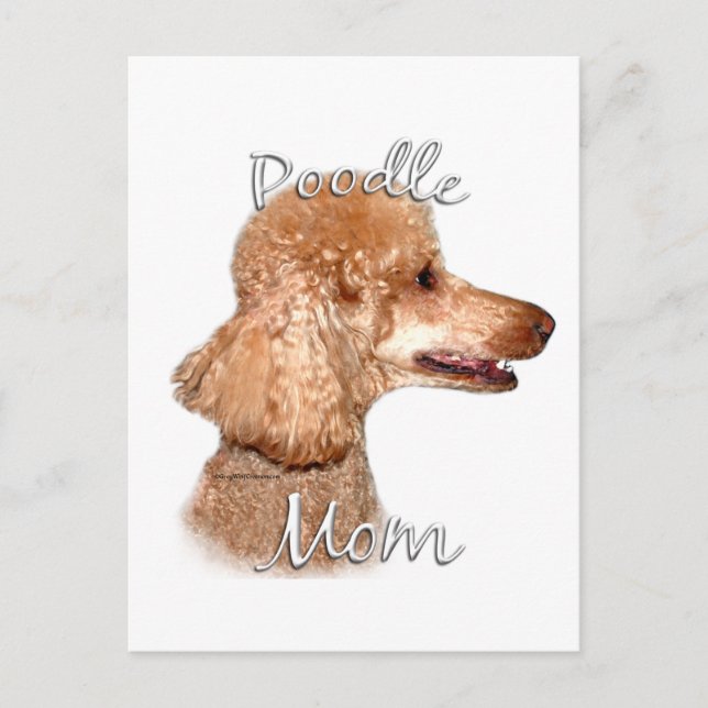Carte Postale Poodle (abricot) Maman 2 (Devant)