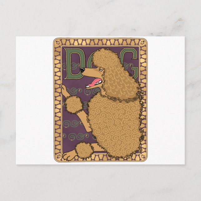 Carte Postale Poodle Art Nouveau (Devant)
