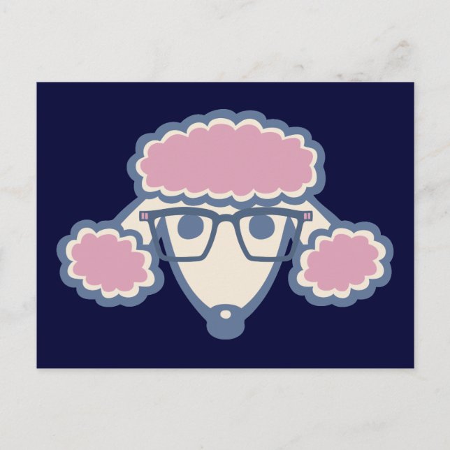 Carte Postale Poodle Nerd (Devant)