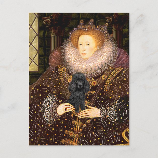Carte Postale Poodle (noir 1) - Reine (Devant)