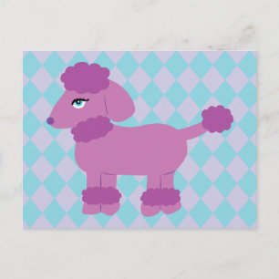 Carte Postale Poodle pourpre