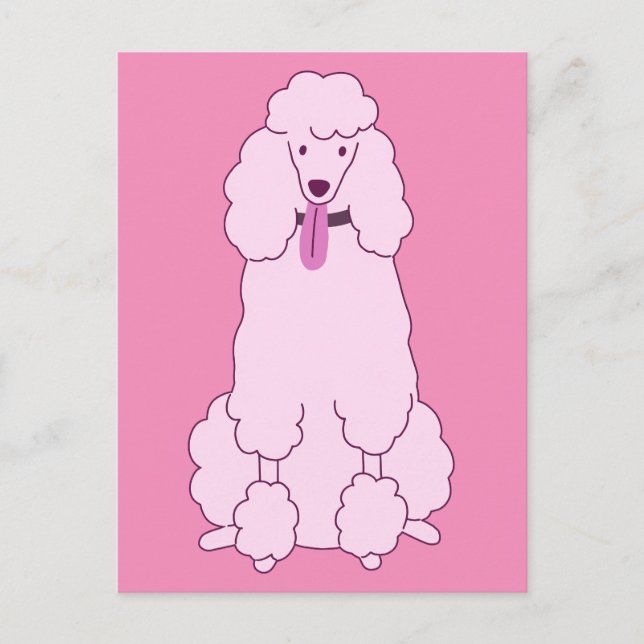 Carte Postale Poodle rose (Devant)