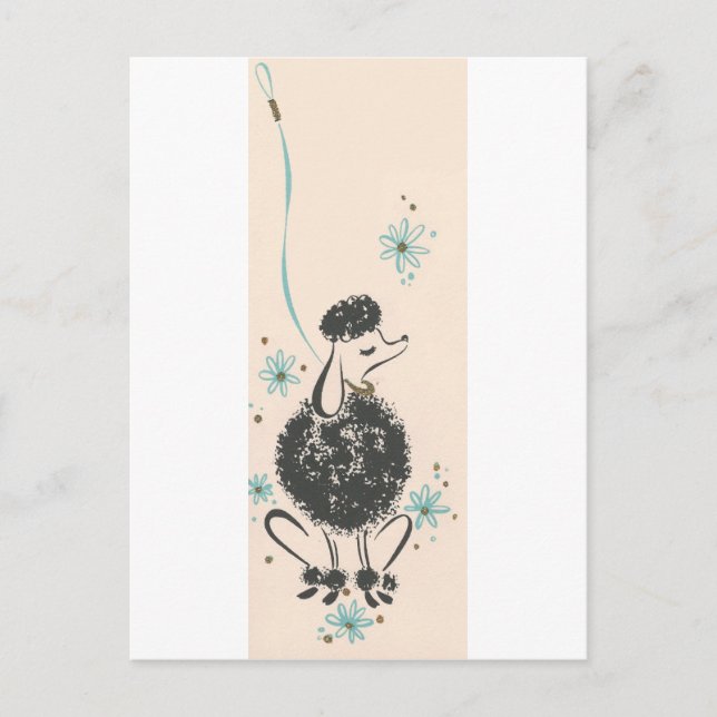 Carte Postale Poodle vintage (Devant)