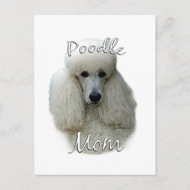 Carte Postale Poodle (wht) Maman 2 (Devant)