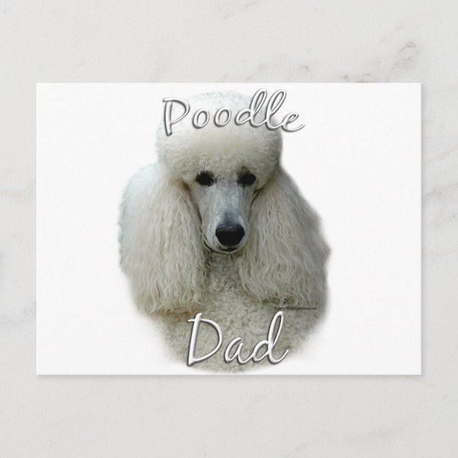 Carte Postale Poodle (wht) Papa 2 (Devant)