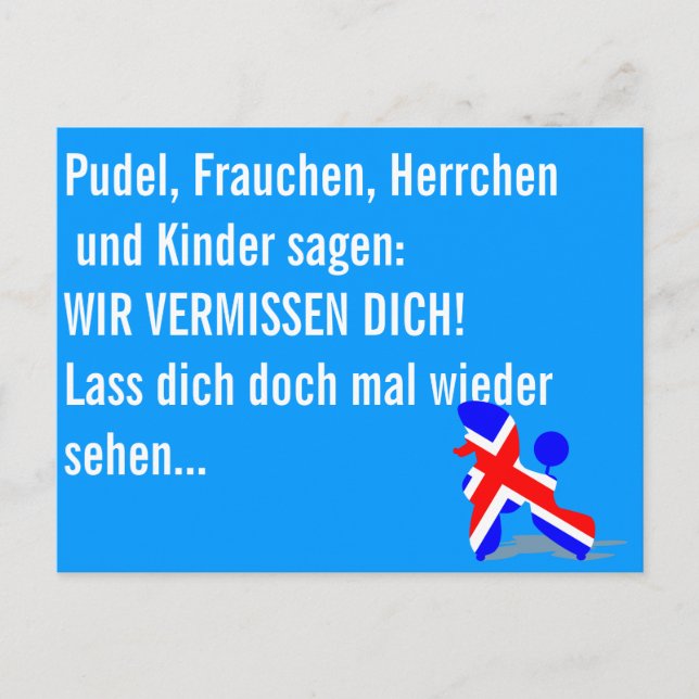 Carte Postale Poodles patriotiques (Devant)