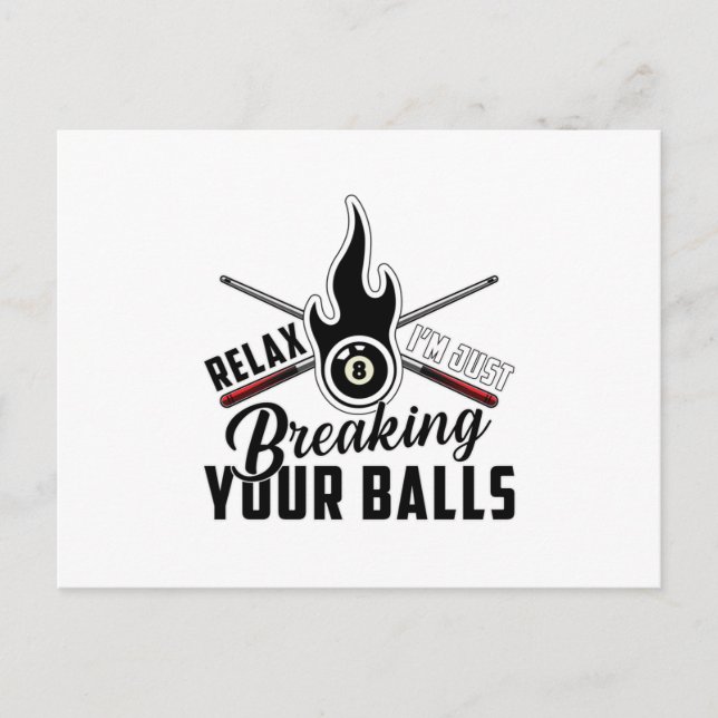 Carte Postale Pool Billard Snooker 8 Ball Billard Drôle Cadeau (Devant)