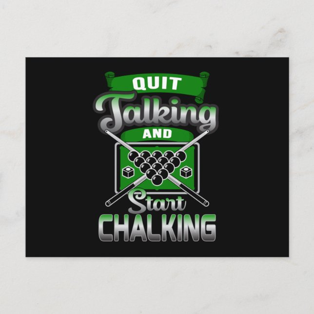 Carte Postale Pool Snooker Billard 8 Ball Billiards Drôle Cadeau (Devant)