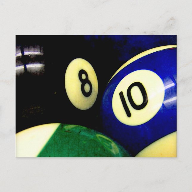 Carte Postale Pool Table Balls Grunge Style (Devant)