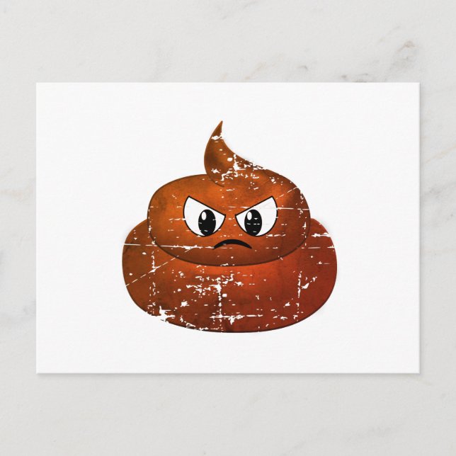 Carte postale Poop Carton En Colère Mignonne (Devant)