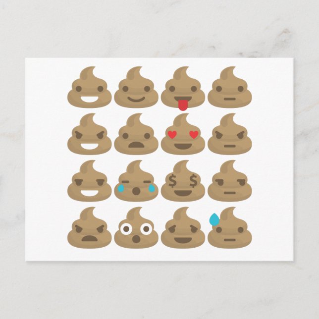Carte Postale poop emojis (Devant)