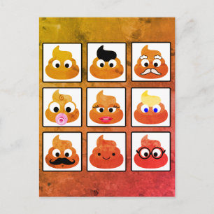 Carte Postale Poop plusieurs faces Vieux papier Vintage