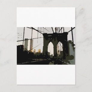 Carte Postale Pop Art Brooklyn Bridge