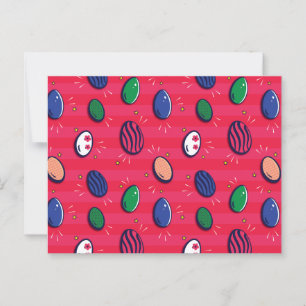 Carte Postale Pop Art coloré OEufs de Pâques Motif