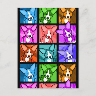 Carte Postale Pop Art Corgi
