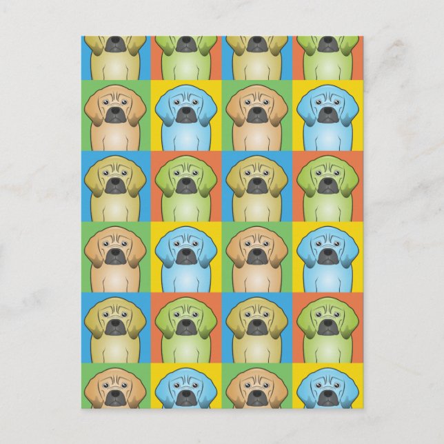 Carte Postale Pop-Art de dessin de chien de poule (Devant)