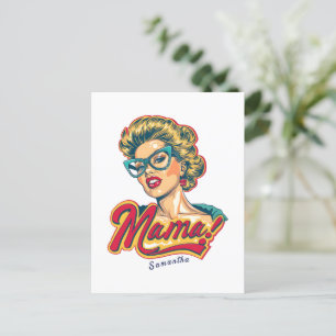 Carte Postale Pop Art de Mama Retro Personnalisé 2