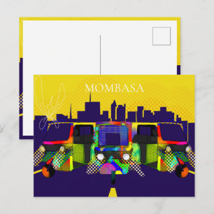 Carte postale Pop Art de Mombasa Tuk Tuk