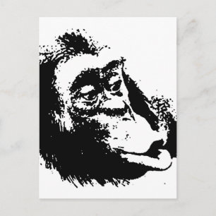 Carte Postale Pop Art drôle Chimpanzé