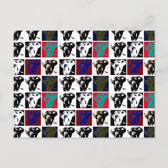 Carte Postale Pop Art Elephants (Devant)