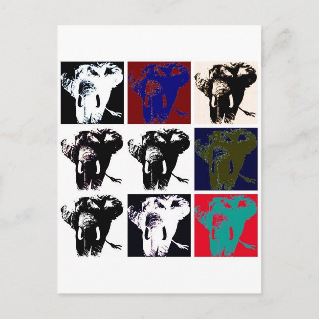 Carte Postale Pop Art Elephants (Devant)