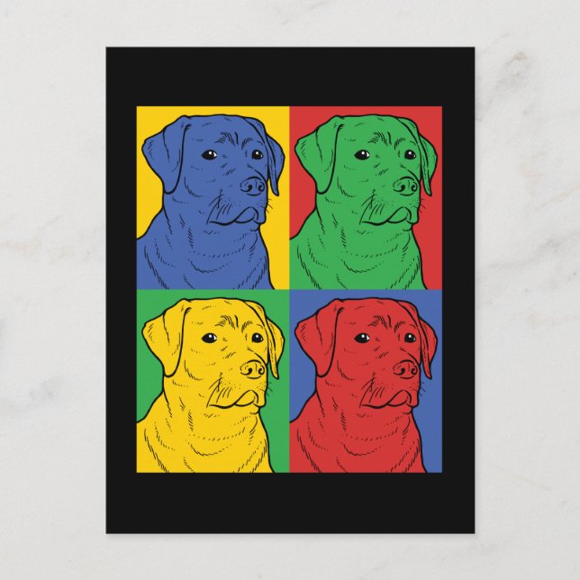Carte Postale Pop Art Labrador Retriever (Devant)