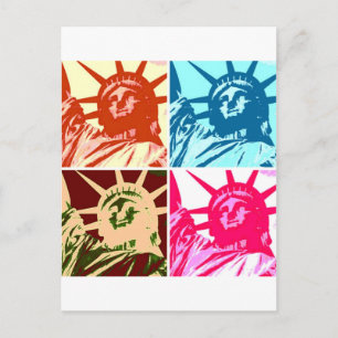 Carte Postale Pop art Lady Liberty New York