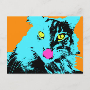 Carte Postale Pop Art Maine Coon Cat