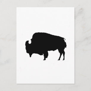 Carte Postale Pop Art noir et blanc Buffalo Silhouette