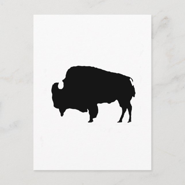 Carte Postale Pop Art noir et blanc Buffalo Silhouette (Devant)