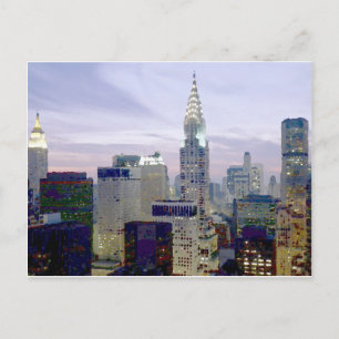 Carte Postale Pop Art Oil Paint Effet New York