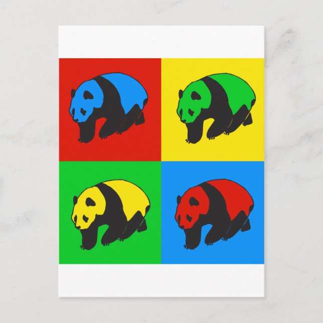Carte Postale Pop Art Panda (Devant)