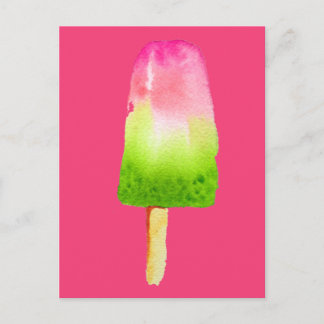 Carte Postale pop art pâsicle de framboise été