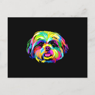 Carte Postale Pop Art Shih Tzu Amoureux de les chiens