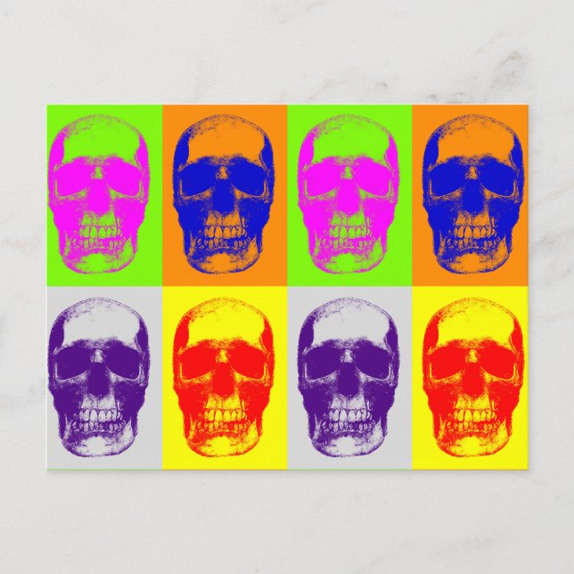 Carte Postale Pop Art Skull (Devant)