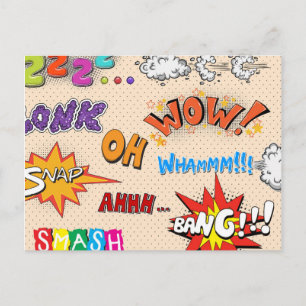 Carte Postale Pop Art Style Comic Ha Ha Ha Ha!