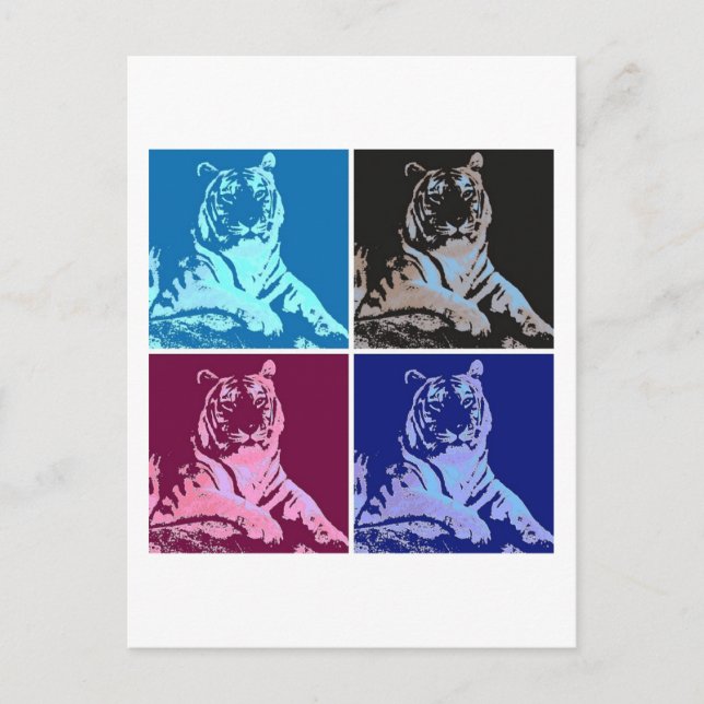 Carte Postale Pop Art Tigers (Devant)