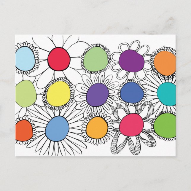 Carte Postale Pop Fleur (Devant)