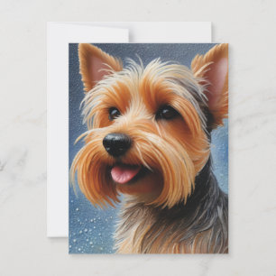 Carte Postale Pop Pointillisme Yorkshire Terrier Art