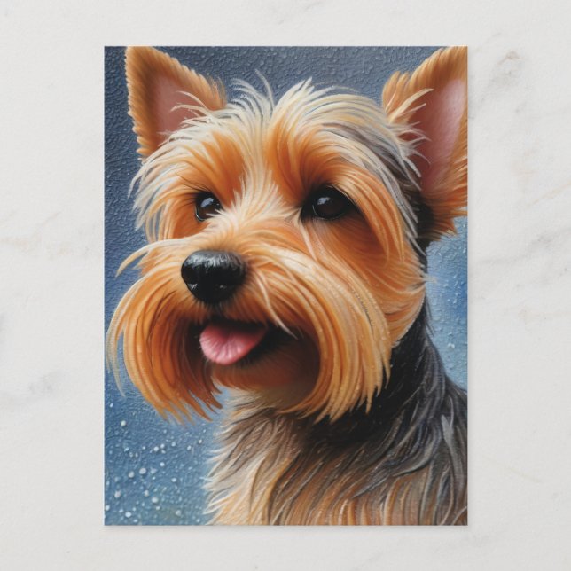 Carte Postale Pop Pointillisme Yorkshire Terrier Art (Devant)