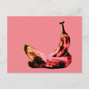 Carte Postale Pop Pop Art Cool de banane rouge rose unique