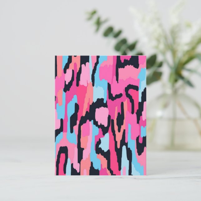 Carte Postale Pop rose Abstrait (Debout devant)