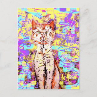 Carte Postale popart tabby